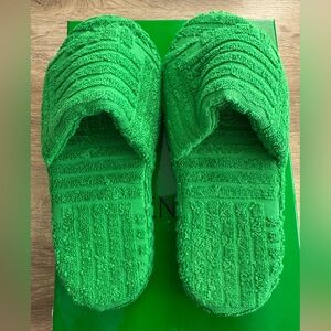 Bottega Venetta Slides Terry in Grass Green Size 37